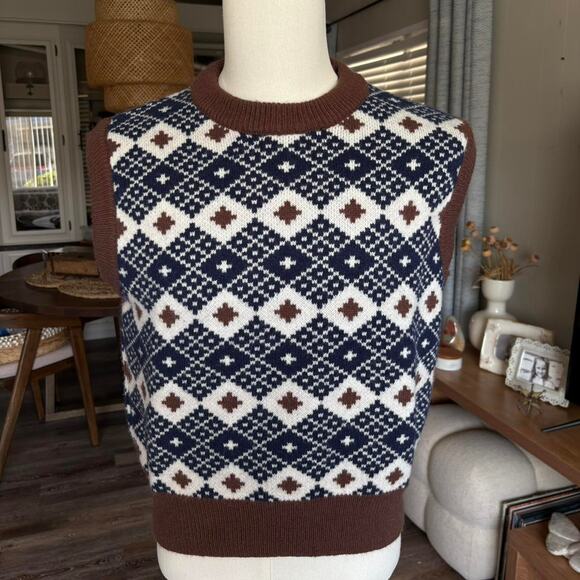 Again Us Vintage Style Chunky Sweater Vest - Picture 2 of 5